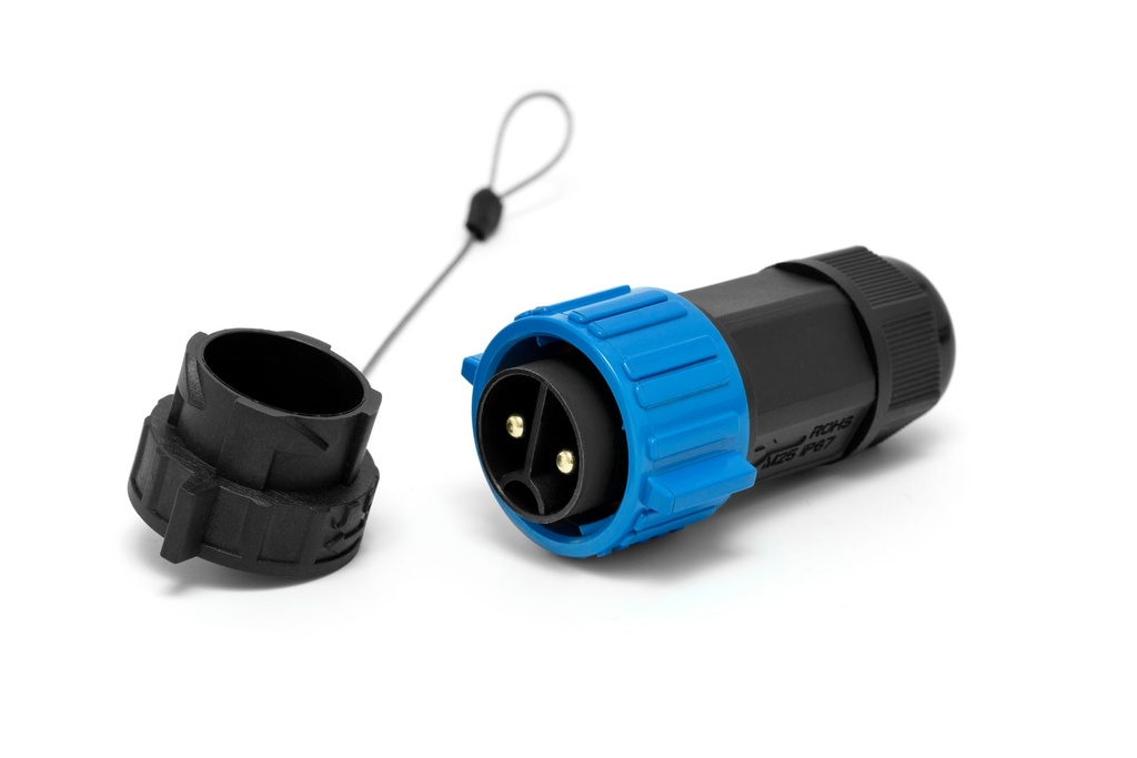 [CN-BO-WP-50-2P-SC-M] WP 50 - Waterproof Connector - 50Amp - 2 Pin Male - Screw Connect Type
