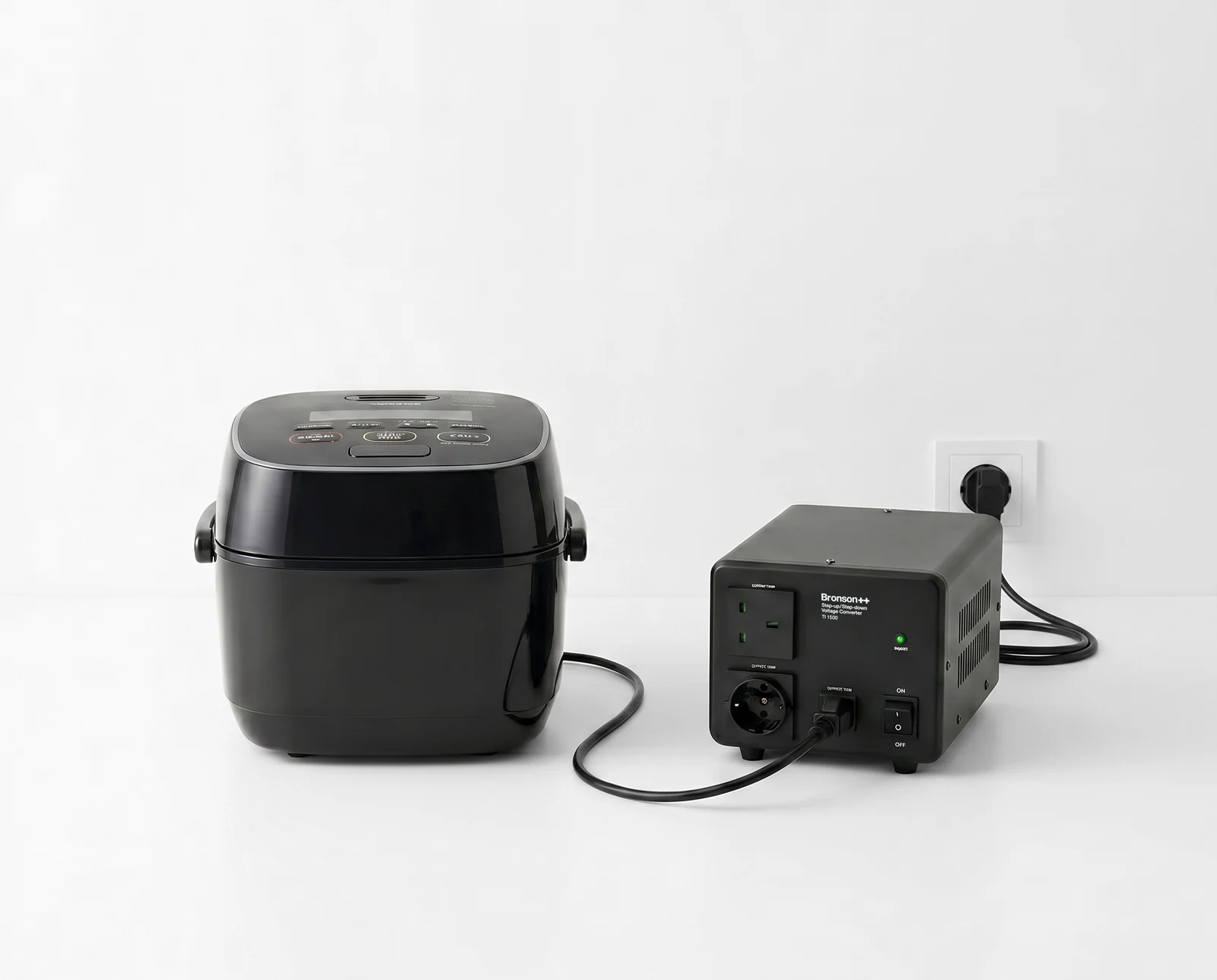 Bronson TI-1500 step-down converter powering a large US air fryer oven